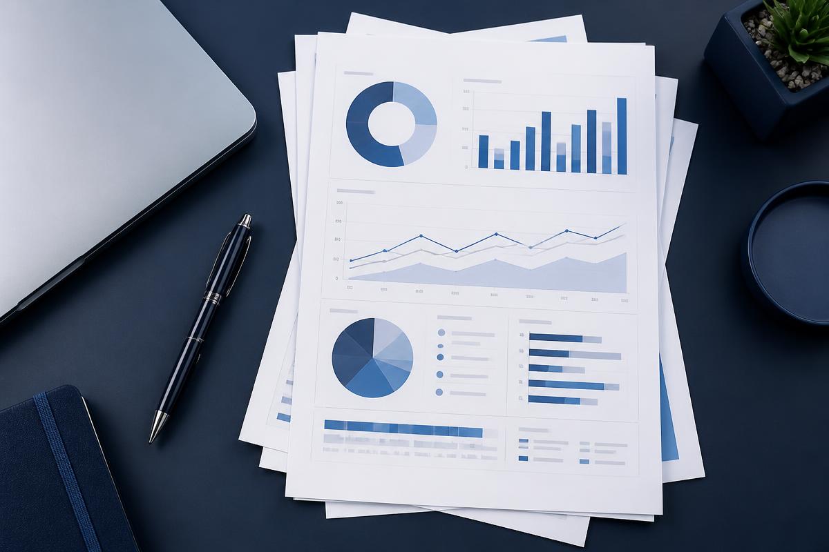 Scientific documentation and analytical reports on a desk